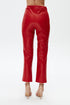 Firebrick vegan leather flared trouser